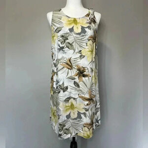 Charlie Tropical Floral Pattern Sleeveless Shift Dress